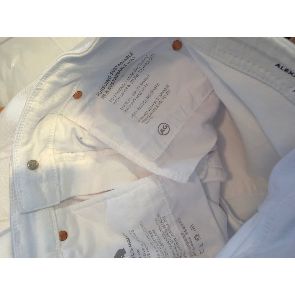 AG Adriano Goldschmied Alexxis Boot High Rise Vintage Fit White Jeans‎ Raw Hem - Picture 12 of 14
